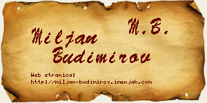 Miljan Budimirov vizit kartica